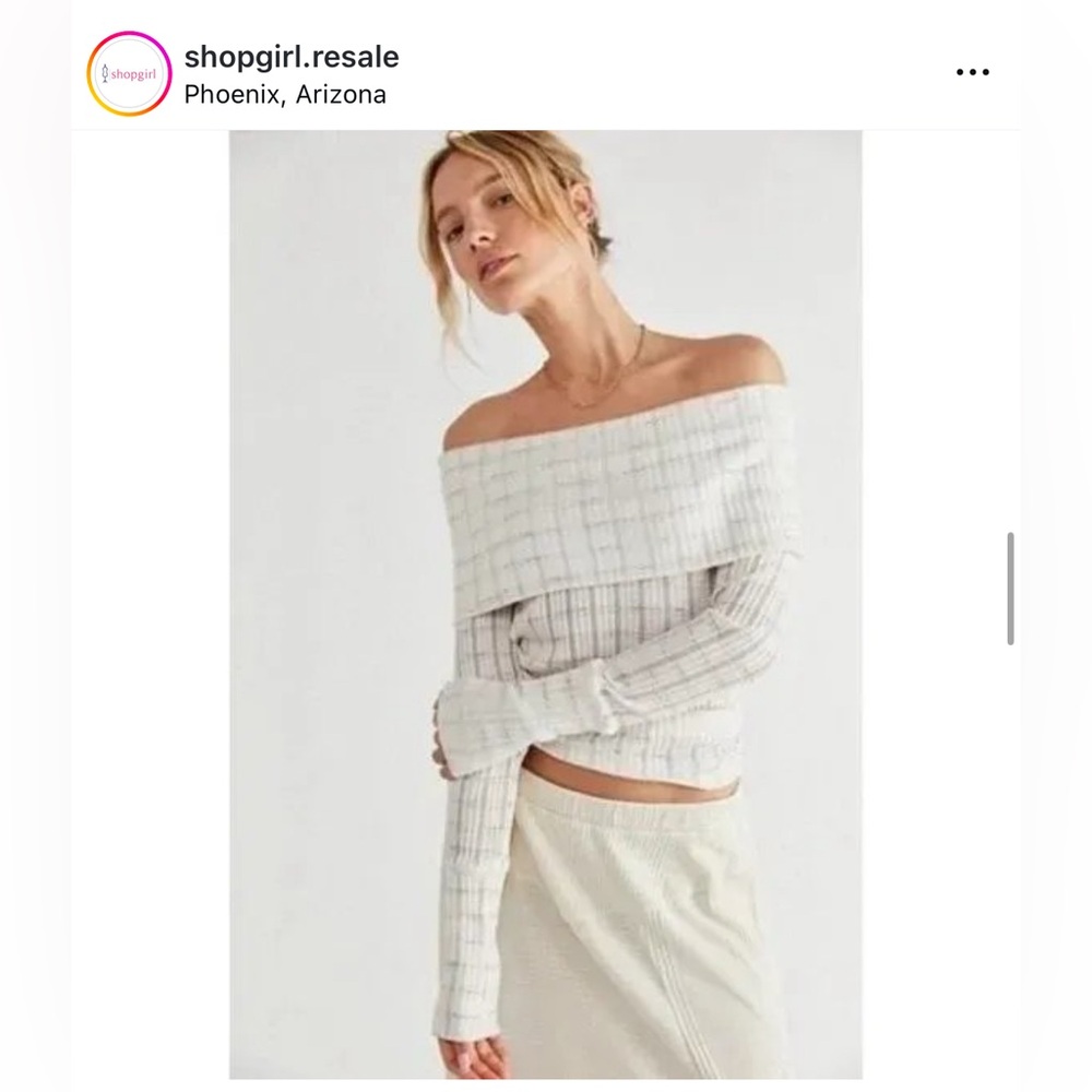 Free People Snowbunny Girlfriend Off the Shoulder Top Medium Maeve Anthropologie